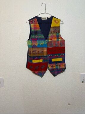 No Excuses Vintage Multicolor Patchwork Embroidered Vest